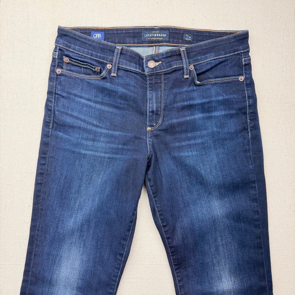 Lucky Brand Sweet Straight Jeans Womens 12/31 Twilight Blue Dark Wash Stretch - Picture 2 of 13